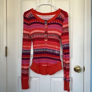 Free People Movement Rally Printed Layer Top Med